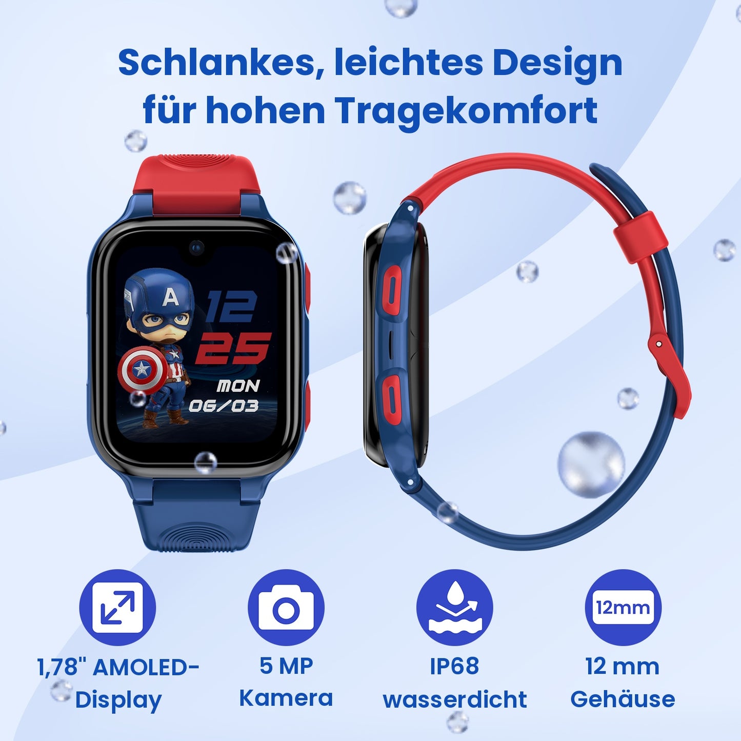Kinder-Smartwatch mit GPS, Videoanruf und SOS-Funktion