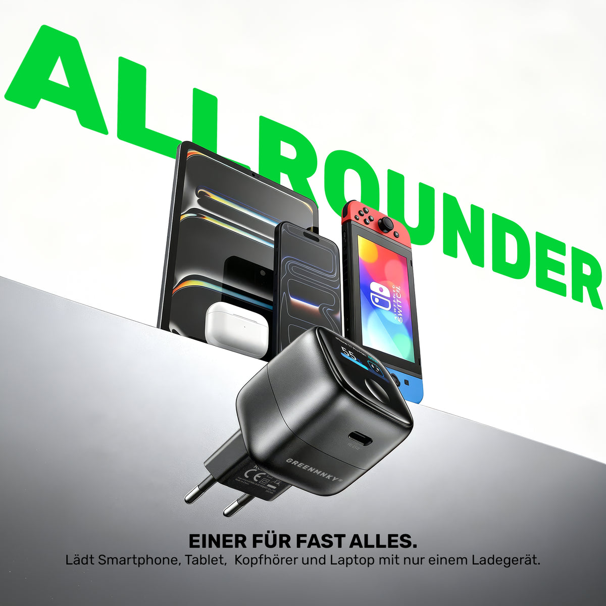 65W Ladegerät mit Smart Display | SmartCharge
