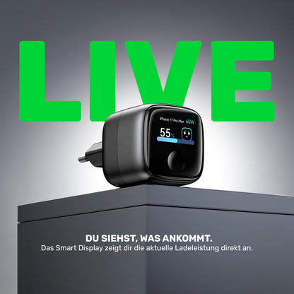 65W Ladegerät mit Smart Display | SmartCharge