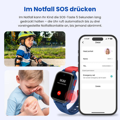 Kinder-Smartwatch mit GPS, Videoanruf und SOS-Funktion