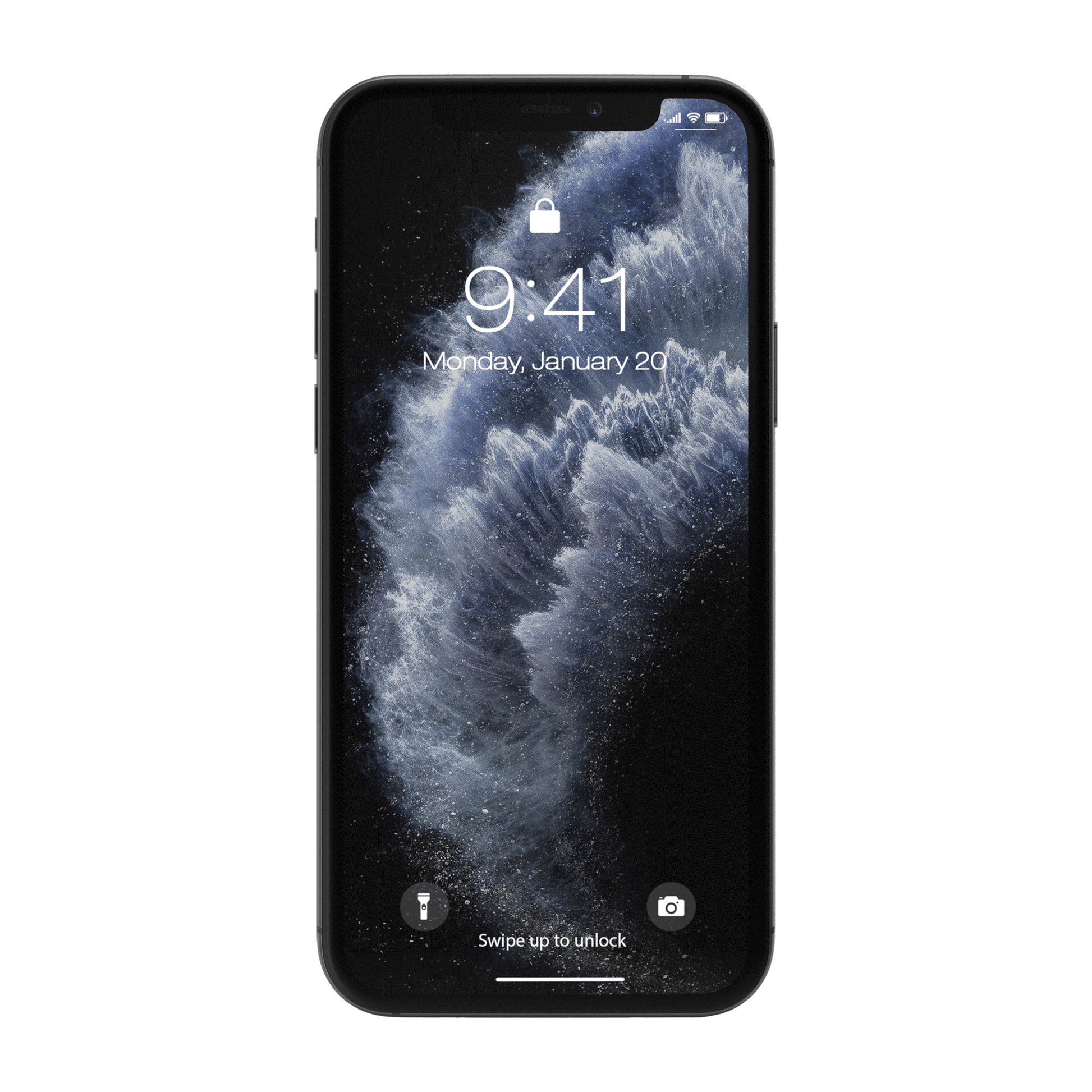 Apple iPhone 11 Pro frontal mit Sperrbildschirm png
