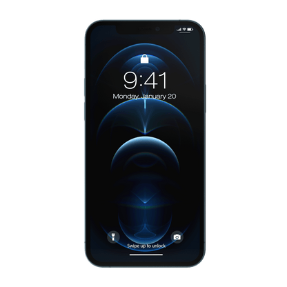 Apple iPhone 12 Pro frontal mit Sperrbildschirm png