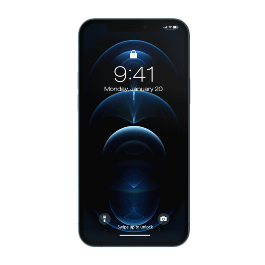 Apple iPhone 12 Pro frontal mit Sperrbildschirm png