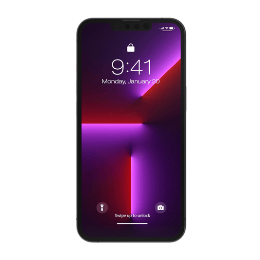 Apple iPhone 13 Pro frontal mit Sperrbildschirm png