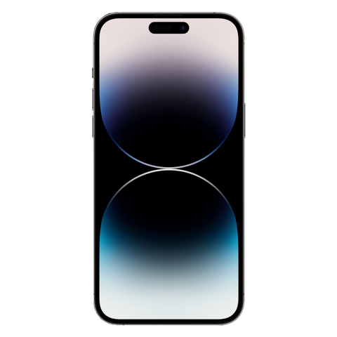 Apple iPhone 14 Pro Max frontal mit original Wallpaper von iPhone 14 Pro Max transparent