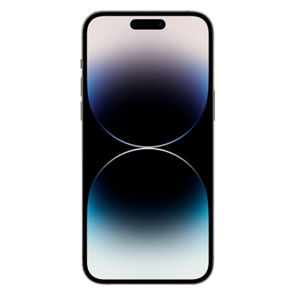 Apple iPhone 14 Pro Max frontal mit original Wallpaper von iPhone 14 Pro Max transparent