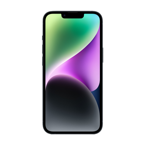 iPhone 14 frontal mit original Wallpaper