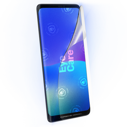 Die Augenschonende Schutzfolie. @ Eine glasklare Panzerfolie mit einem 99% effektiven integrierten Blaulicht Filter schützt Deine Augen und Dein Display.