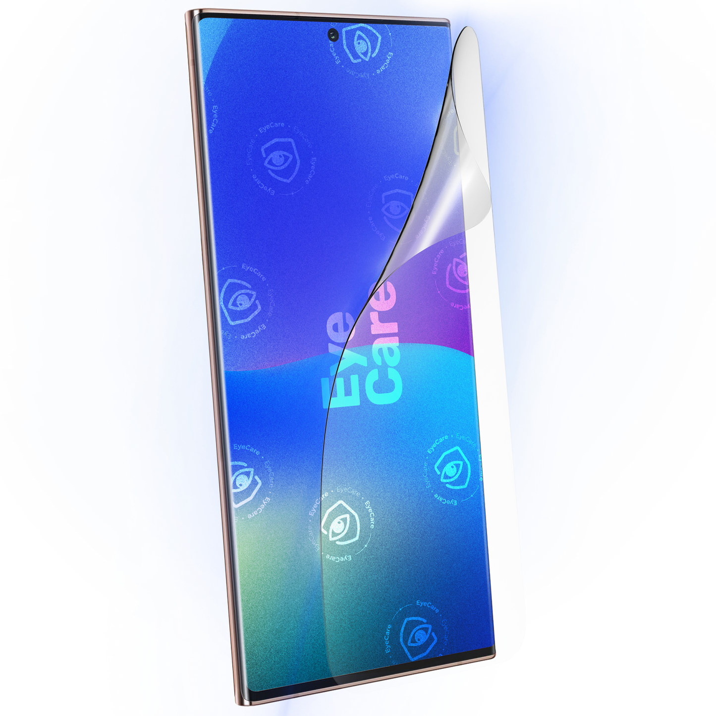 Die Augenschonende Schutzfolie. @ Eine glasklare Panzerfolie mit einem 99% effektiven integrierten Blaulicht Filter schützt Deine Augen und Dein Display.