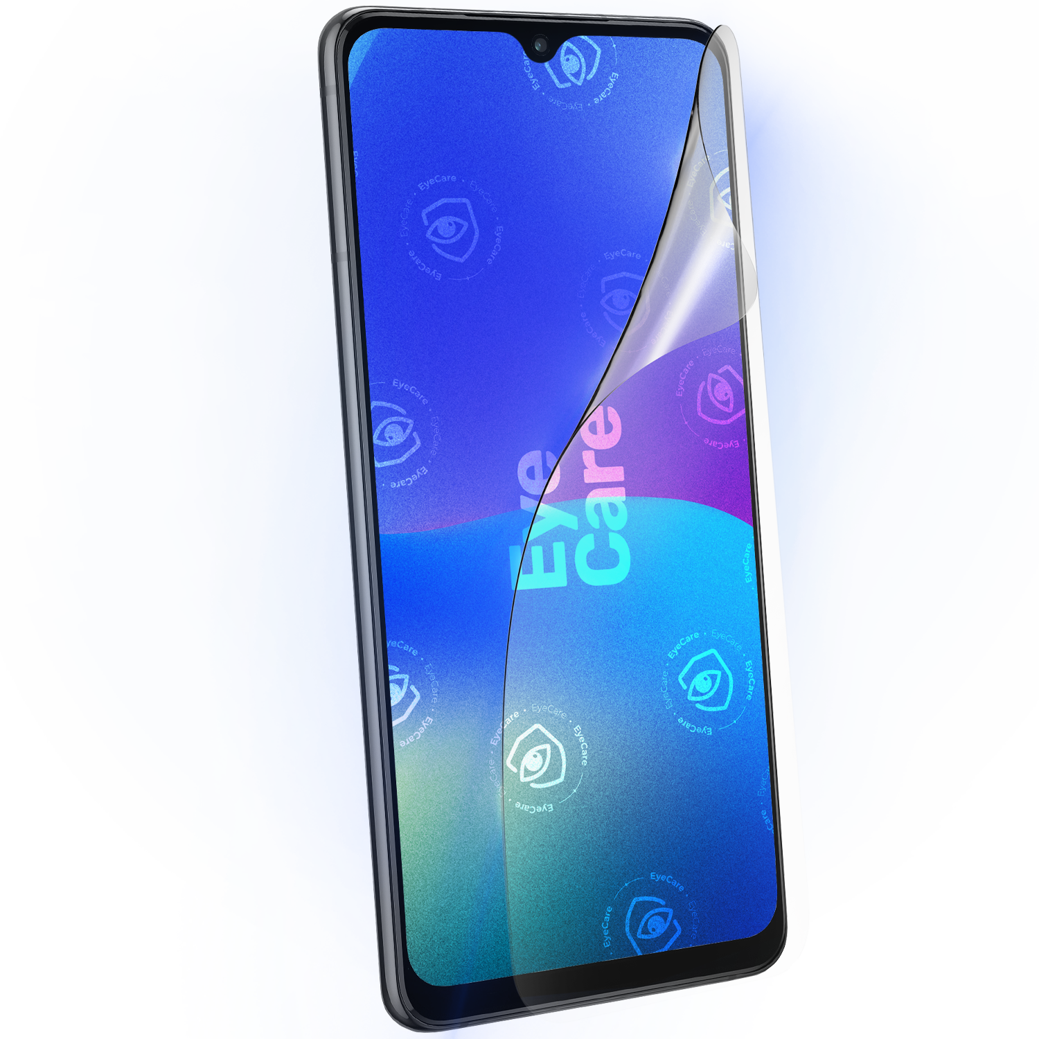 Die Augenschonende Schutzfolie. @ Eine glasklare Panzerfolie mit einem 99% effektiven integrierten Blaulicht Filter schützt Deine Augen und Dein Display.