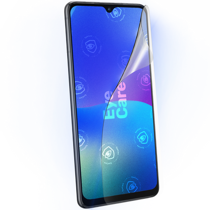 Die Augenschonende Schutzfolie. @ Eine glasklare Panzerfolie mit einem 99% effektiven integrierten Blaulicht Filter schützt Deine Augen und Dein Display.