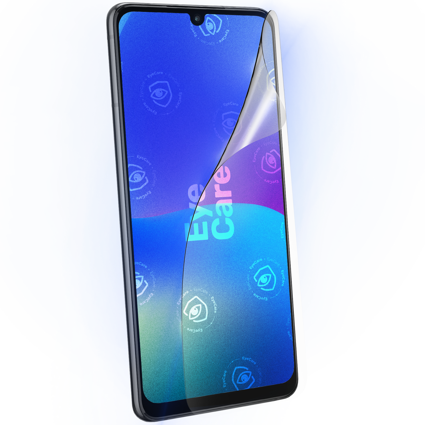Die Augenschonende Schutzfolie. @ Eine glasklare Panzerfolie mit einem 99% effektiven integrierten Blaulicht Filter schützt Deine Augen und Dein Display.