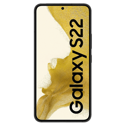 Samsung Galaxy S22 von vorne mit original Wallpaper