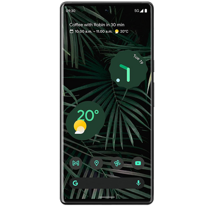 Google Pixel 6 Pro von vorne mit wallpaper