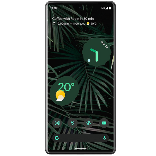 Google Pixel 6 Pro von vorne mit wallpaper