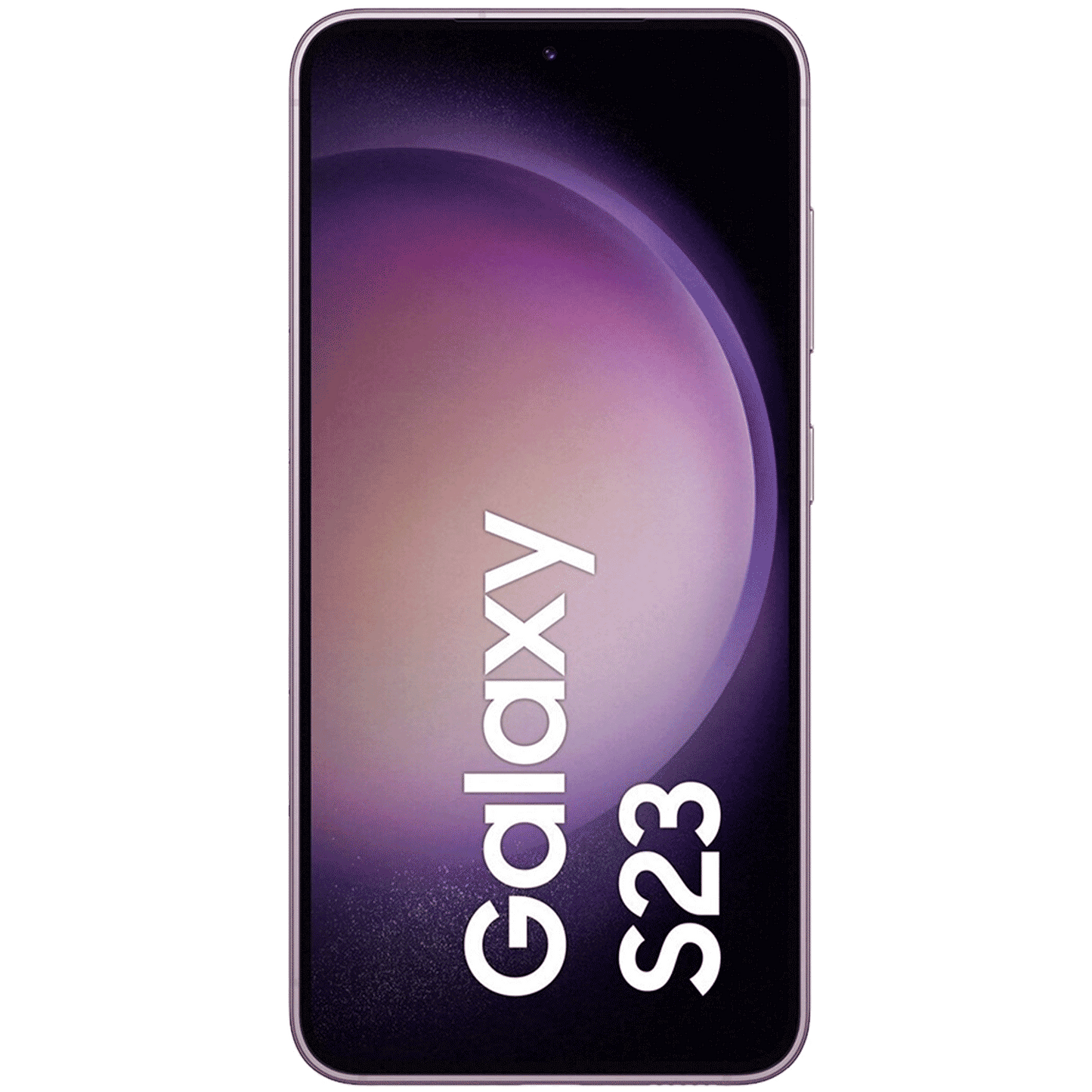 Samsung Galaxy S23 von vorne mit original Wallpaper