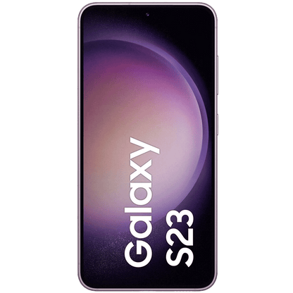Samsung Galaxy S23 von vorne mit original Wallpaper