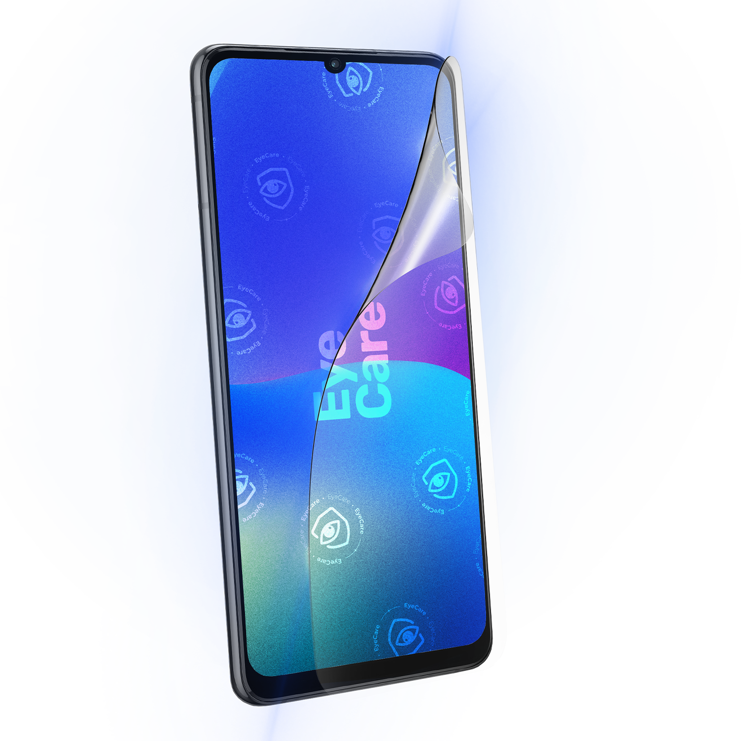 Die Augenschonende Schutzfolie. @ Eine glasklare Panzerfolie mit einem 99% effektiven integrierten Blaulicht Filter schützt Deine Augen und Dein Display.
