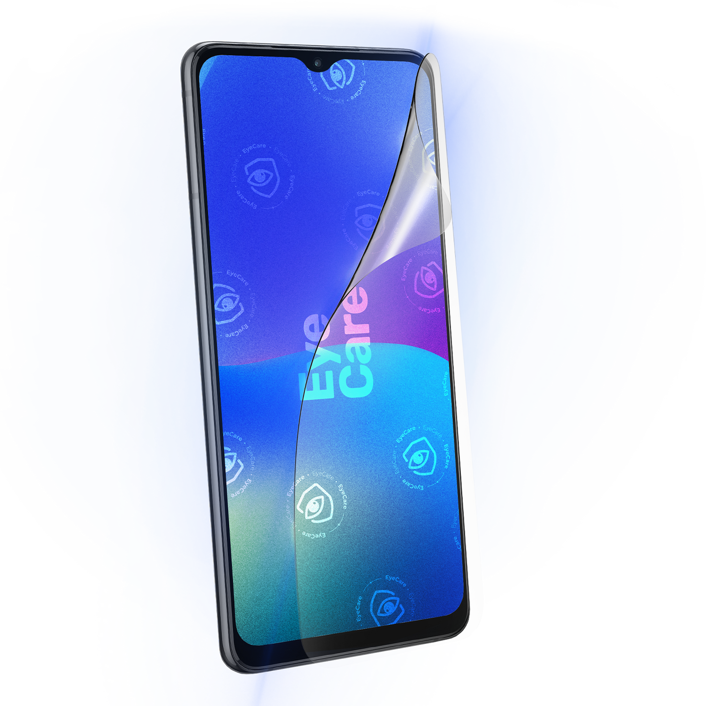 Die Augenschonende Schutzfolie. @ Eine glasklare Panzerfolie mit einem 99% effektiven integrierten Blaulicht Filter schützt Deine Augen und Dein Display.