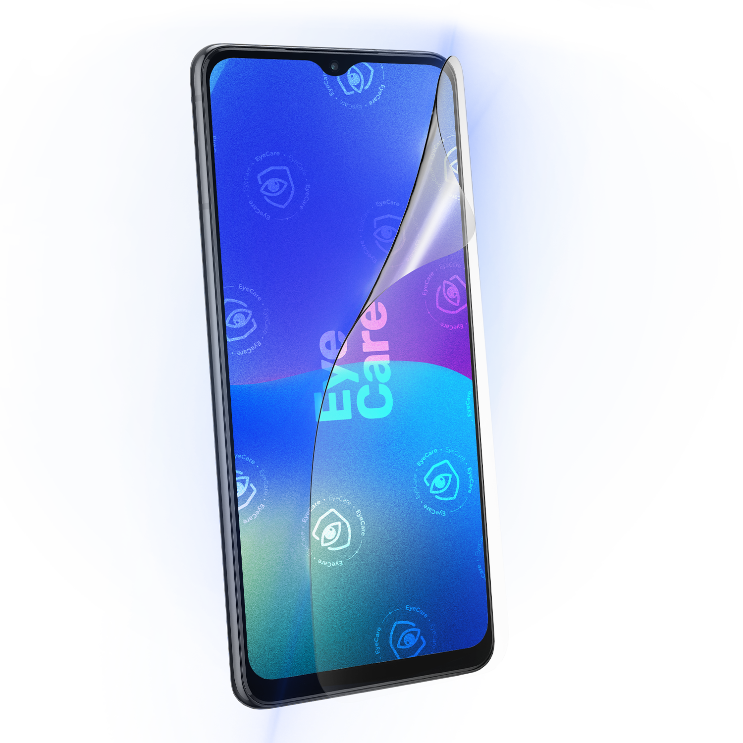 Die Augenschonende Schutzfolie. @ Eine glasklare Panzerfolie mit einem 99% effektiven integrierten Blaulicht Filter schützt Deine Augen und Dein Display.