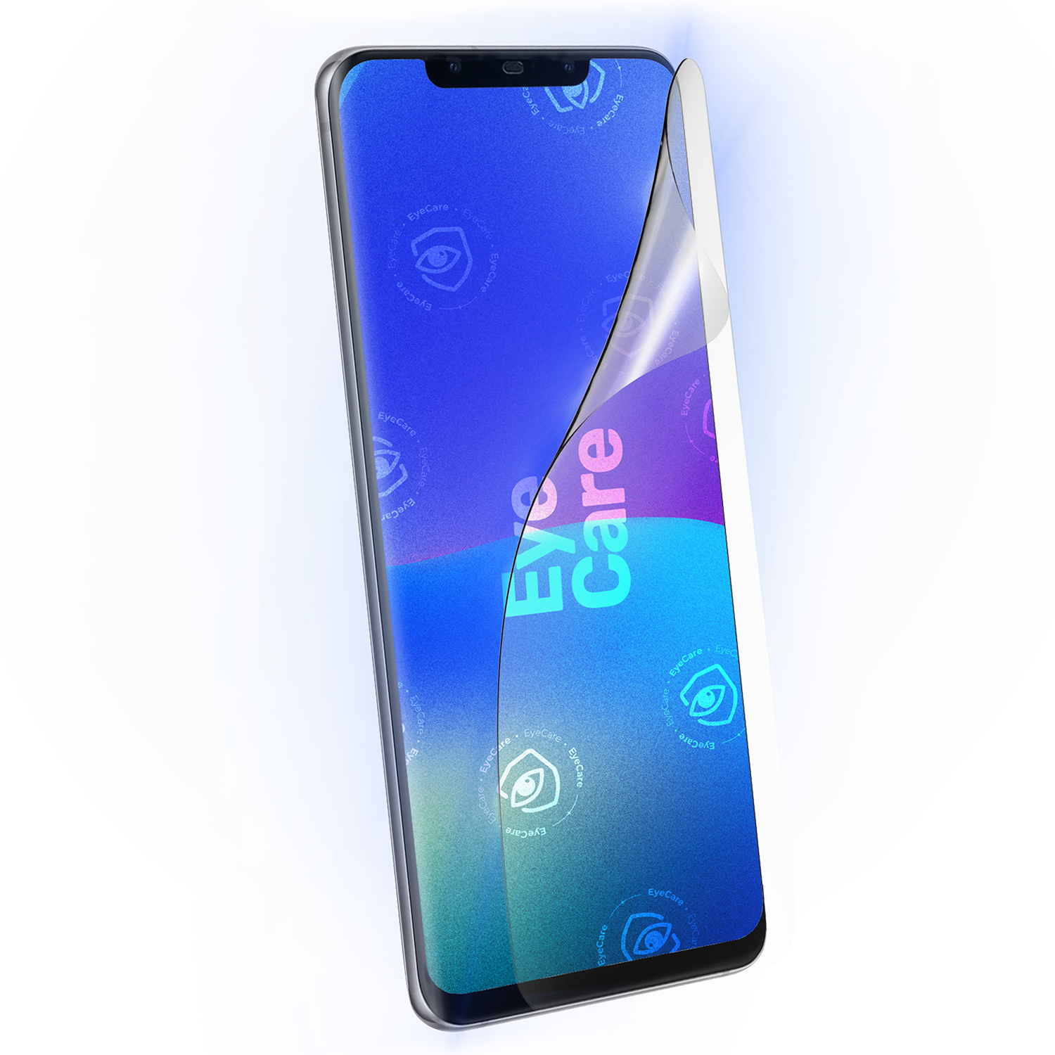 Die Augenschonende Schutzfolie. @ Eine glasklare Panzerfolie mit einem 99% effektiven integrierten Blaulicht Filter schützt Deine Augen und Dein Display.