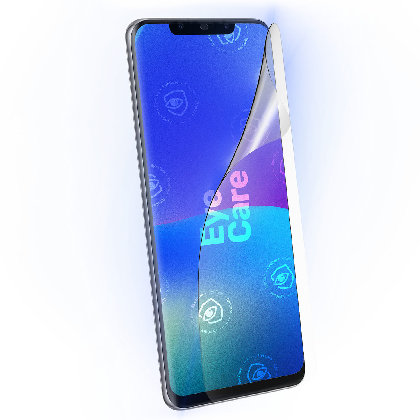 Die Augenschonende Schutzfolie. @ Eine glasklare Panzerfolie mit einem 99% effektiven integrierten Blaulicht Filter schützt Deine Augen und Dein Display.