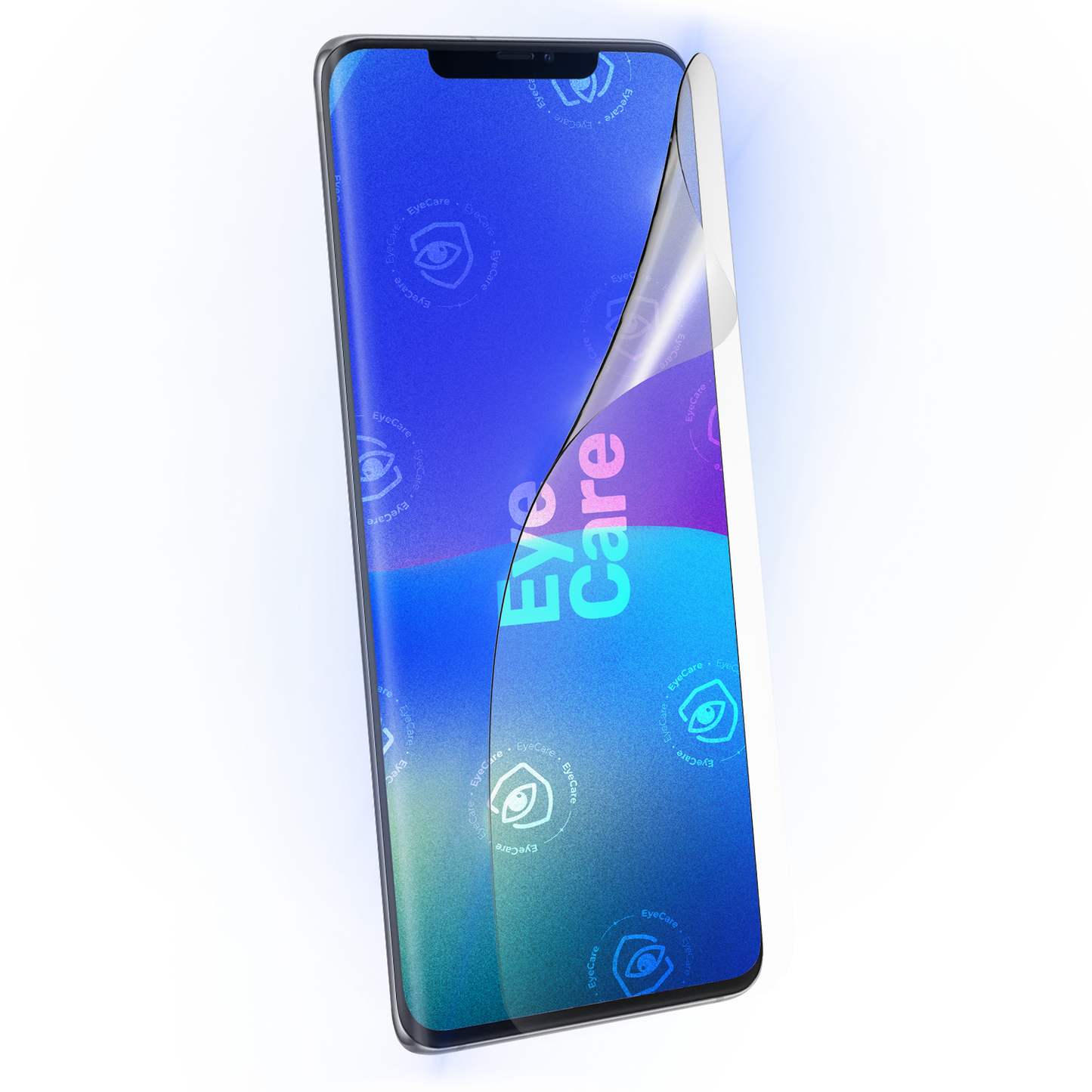 Die Augenschonende Schutzfolie. @ Eine glasklare Panzerfolie mit einem 99% effektiven integrierten Blaulicht Filter schützt Deine Augen und Dein Display.