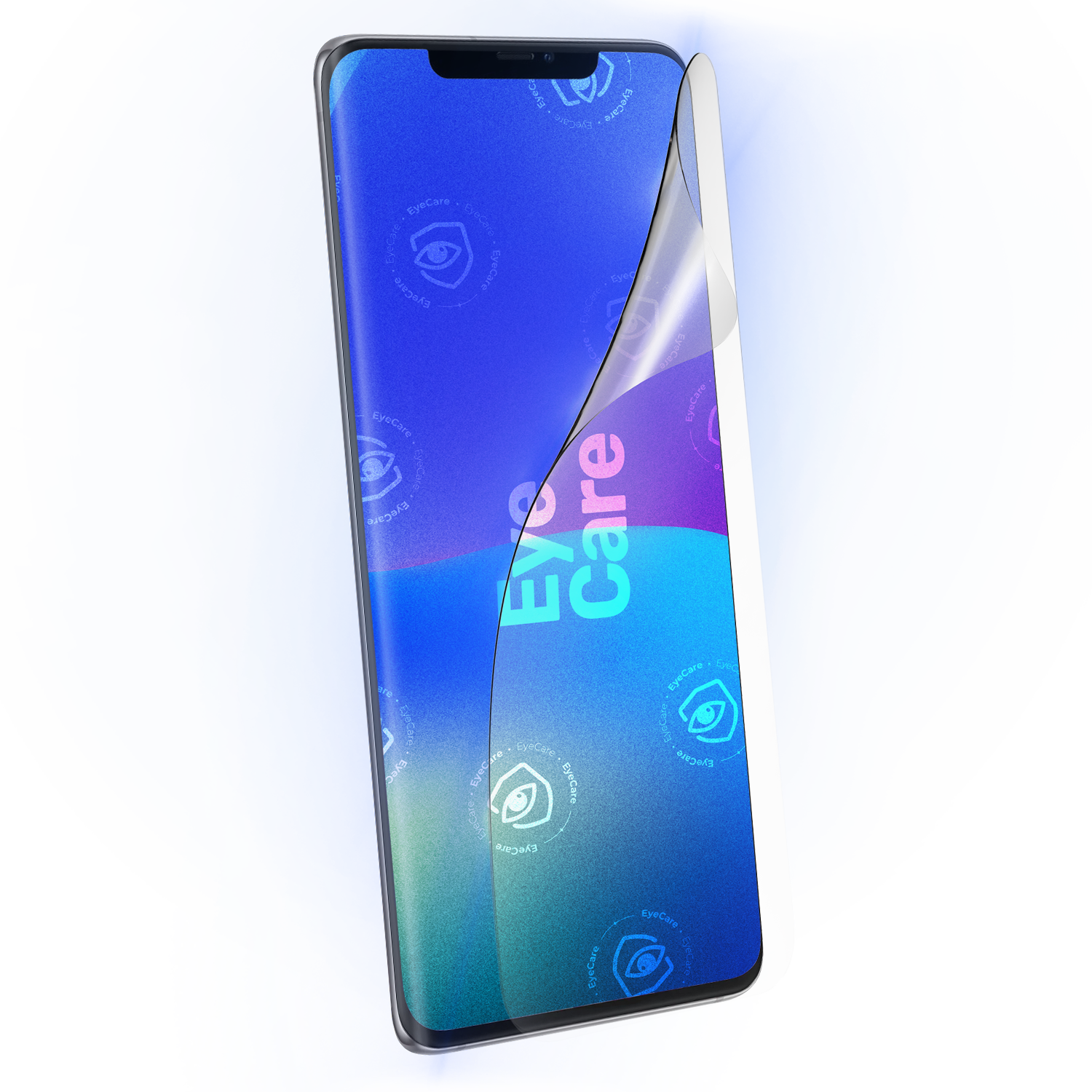 Die Augenschonende Schutzfolie. @ Eine glasklare Panzerfolie mit einem 99% effektiven integrierten Blaulicht Filter schützt Deine Augen und Dein Display.