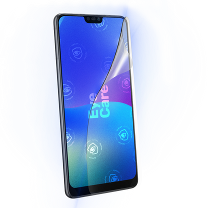 Die Augenschonende Schutzfolie. @ Eine glasklare Panzerfolie mit einem 99% effektiven integrierten Blaulicht Filter schützt Deine Augen und Dein Display.