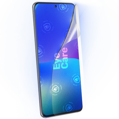 Die Augenschonende Schutzfolie. @ Eine glasklare Panzerfolie mit einem 99% effektiven integrierten Blaulicht Filter schützt Deine Augen und Dein Display.