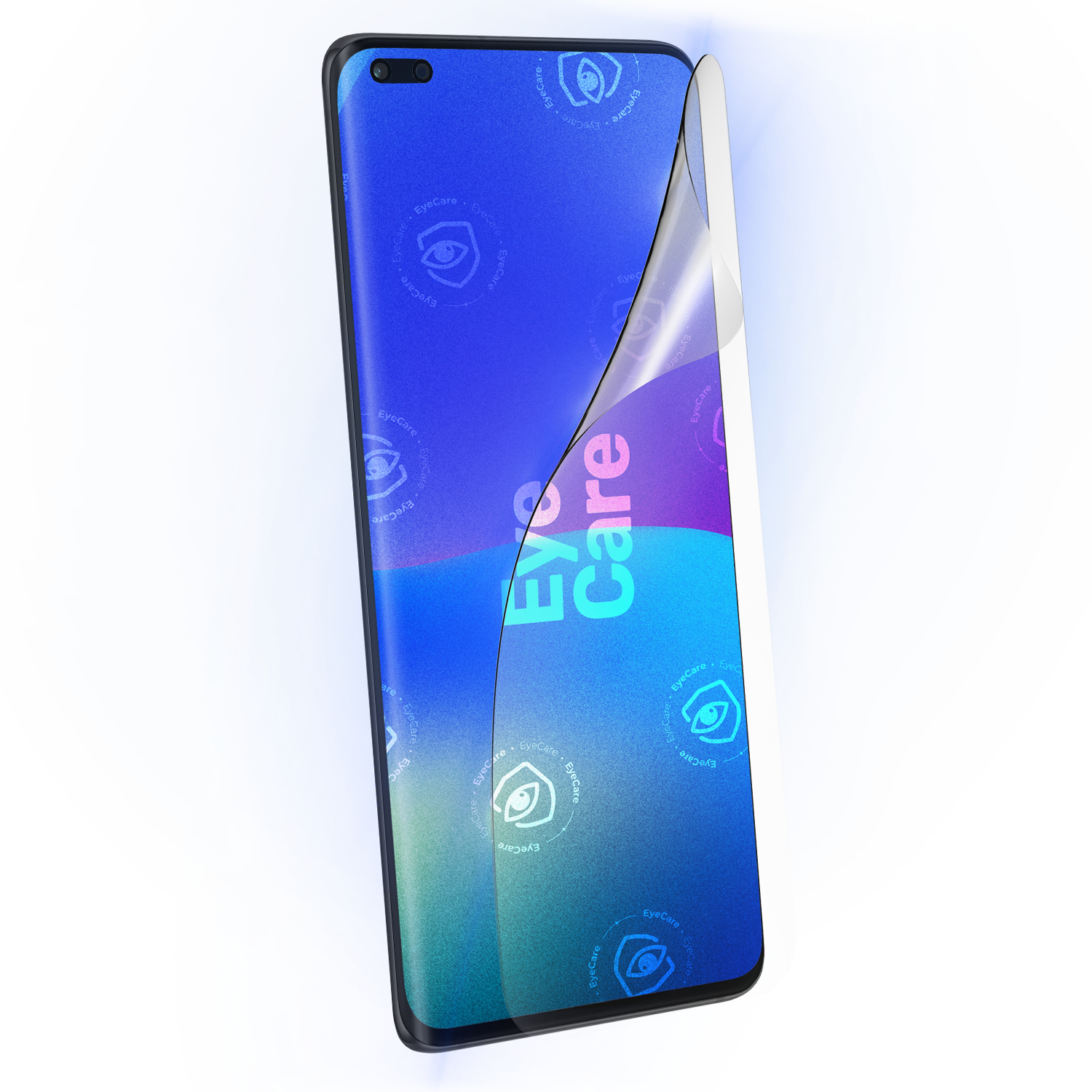 Die Augenschonende Schutzfolie. @ Eine glasklare Panzerfolie mit einem 99% effektiven integrierten Blaulicht Filter schützt Deine Augen und Dein Display.