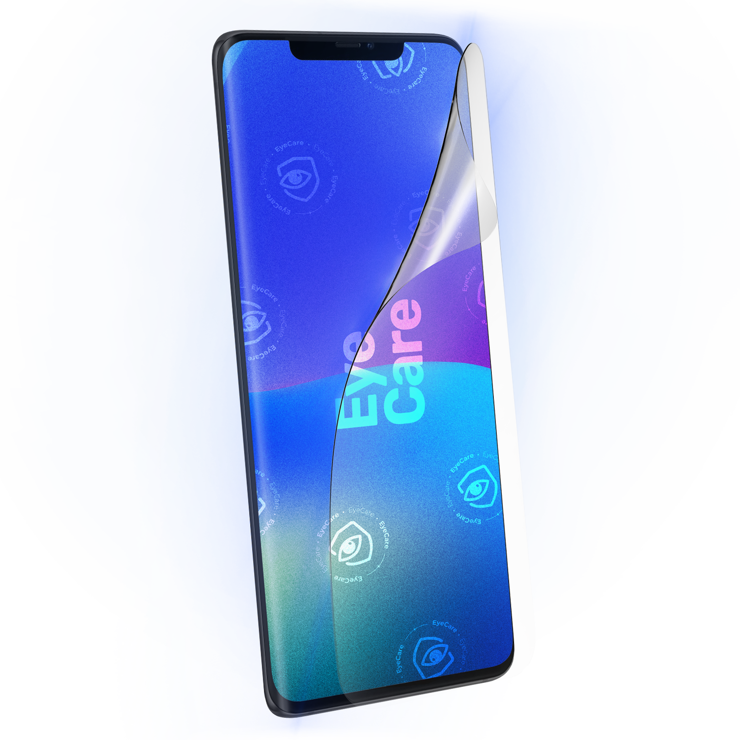 Die Augenschonende Schutzfolie. @ Eine glasklare Panzerfolie mit einem 99% effektiven integrierten Blaulicht Filter schützt Deine Augen und Dein Display.