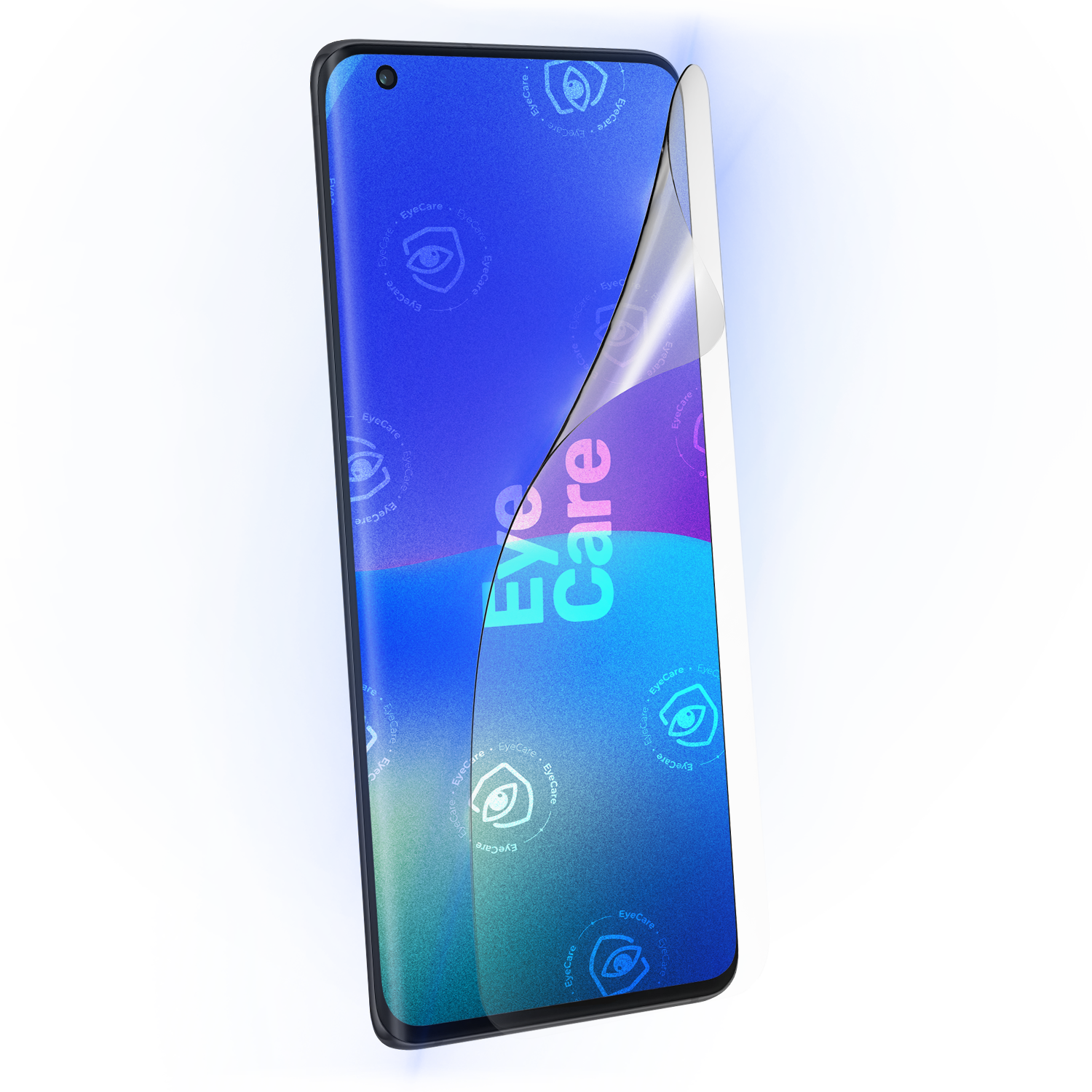 Die Augenschonende Schutzfolie. @ Eine glasklare Panzerfolie mit einem 99% effektiven integrierten Blaulicht Filter schützt Deine Augen und Dein Display.