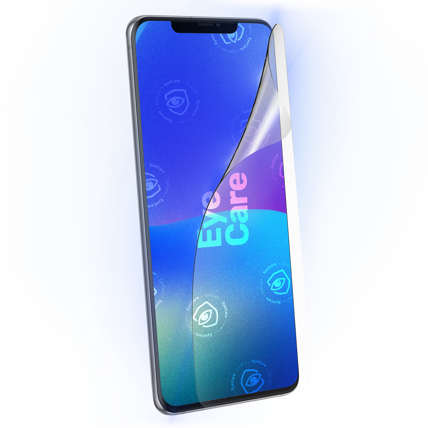 Die Augenschonende Schutzfolie. @ Eine glasklare Panzerfolie mit einem 99% effektiven integrierten Blaulicht Filter schützt Deine Augen und Dein Display.