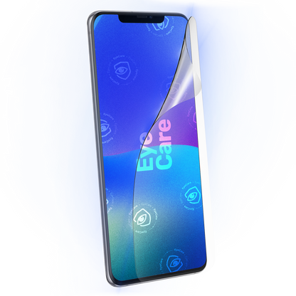 Die Augenschonende Schutzfolie. @ Eine glasklare Panzerfolie mit einem 99% effektiven integrierten Blaulicht Filter schützt Deine Augen und Dein Display.