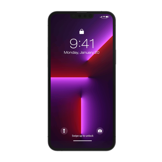 Apple iPhone 13 Pro Max frontal mit Sperrbildschirm png