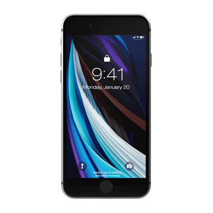 Apple iPhone SE 2022 frontal mit Sperrbildschirm png