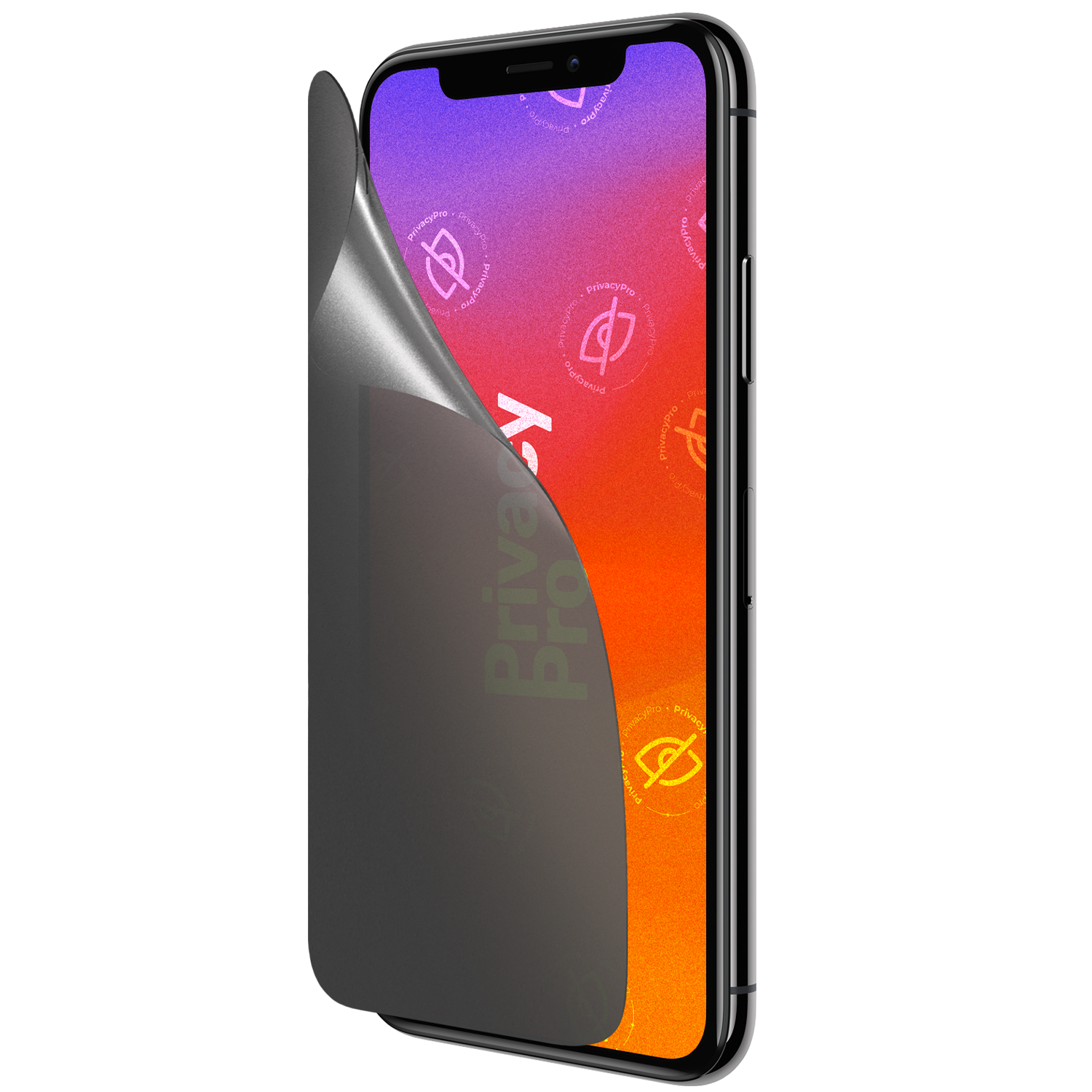 Abdunkelnde Schutzfolie @ Aus seitlichem Betrachten wird das Display bis zu 99%
abgedunkelt Die matte Schutzfolie schützt
dein Display und deine Privatsphäre