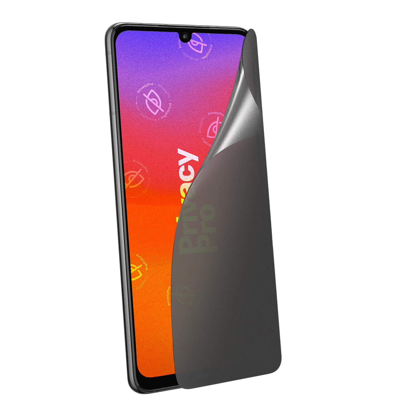 Die Abdunkelnde Schutzfolie. @ Aus seitlichem Betrachten wird das Display bis zu 99%
abgedunkelt. Die matte Schutzfolie schützt
dein Display und deine Privatsphäre.