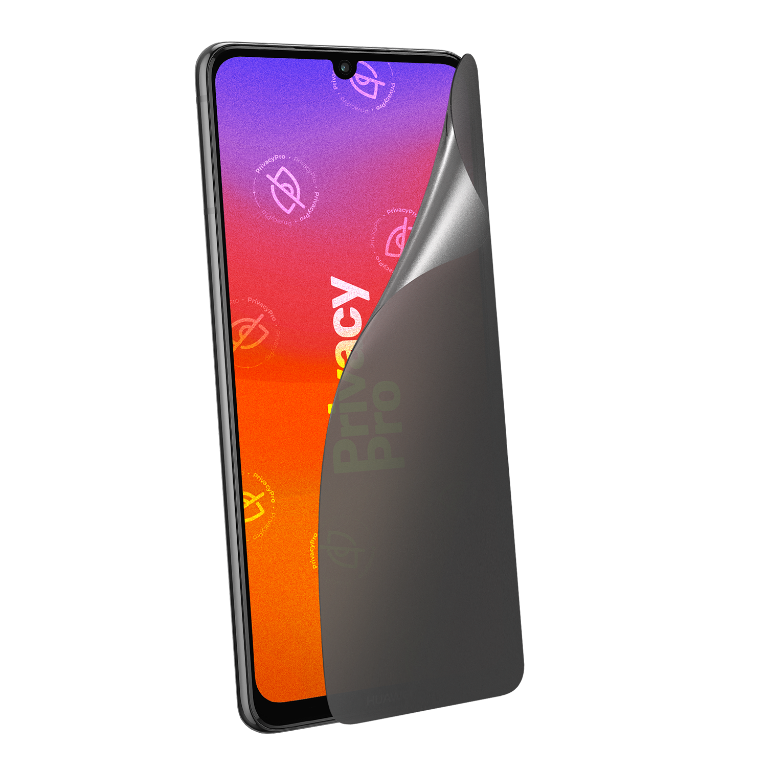 Die Abdunkelnde Schutzfolie. @ Aus seitlichem Betrachten wird das Display bis zu 99%
abgedunkelt. Die matte Schutzfolie schützt
dein Display und deine Privatsphäre.